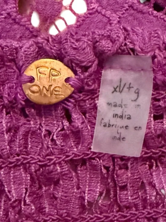 Free People Intimately FP One Radiant Orchid Lace Bralette XL NWT Boho Crochet - Picture 3 of 7